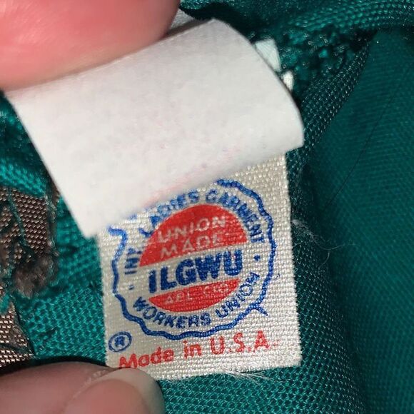 Vintage 70’s ILGWU Green Button Down Skirt With Belt Size Small - Picture 15 of 16